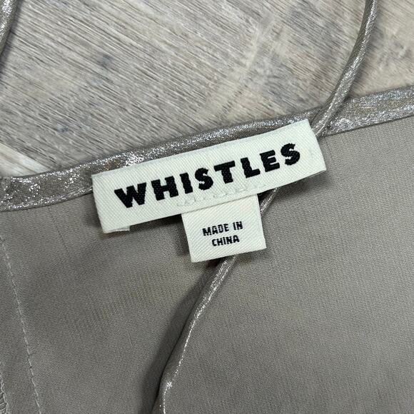 Whistles Metallic Camisole Silver Liquid Tank Top Y2K Partycore Festival - Picture 4 of 9
